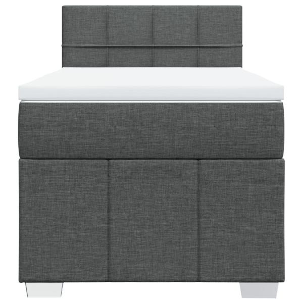 Boxspringbett mit Matratze Dunkelgrau 90x190 cm Stoff