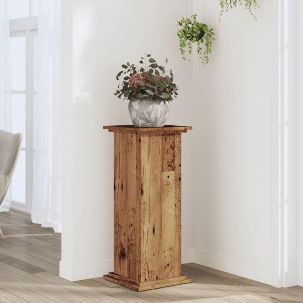 ARDEBO.de - Pflanzenständer Altholz-Optik 33x33x80 cm Holzwerkstoff