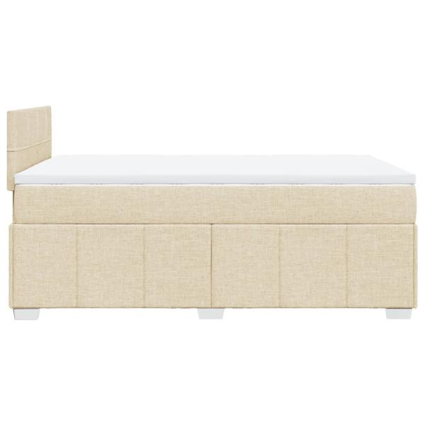 ARDEBO.de - Boxspringbett mit Matratze Creme 120x200 cm Stoff
