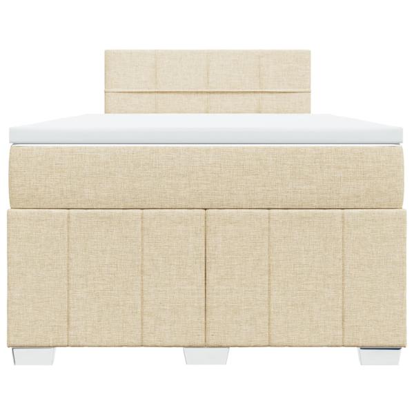 Boxspringbett mit Matratze Creme 120x200 cm Stoff