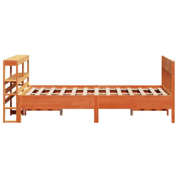 Massivholzbett ohne Matratze Wachsbraun 140x190 cm Kiefernholz