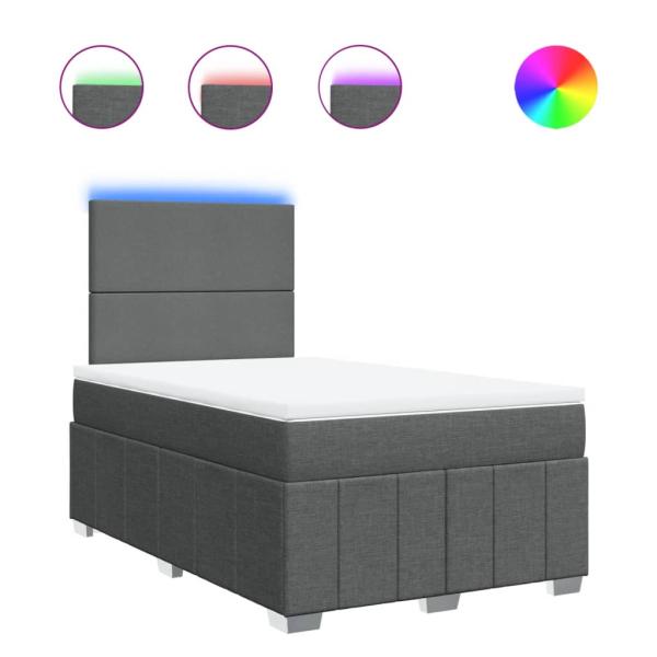 Boxspringbett mit Matratze Dunkelgrau 120x190 cm Stoff