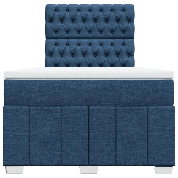 Boxspringbett mit Matratze Blau 120x190 cm Stoff