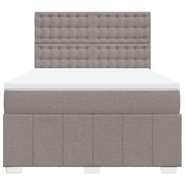 Boxspringbett mit Matratze Taupe 140x190 cm Stoff