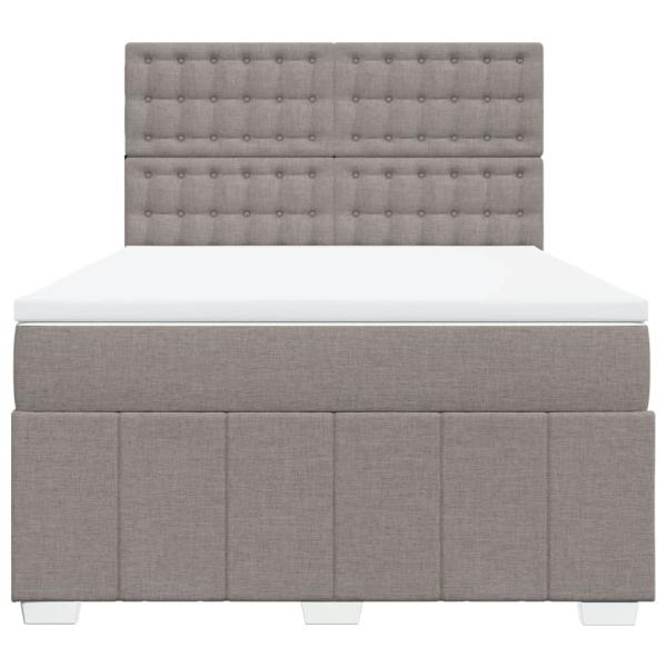 ARDEBO.de - Boxspringbett mit Matratze Taupe 160x200 cm Stoff