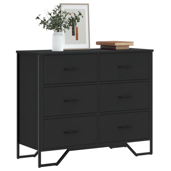 ARDEBO.de - Kommode Schwarz 91x35,5x74,5 cm Holzwerkstoff