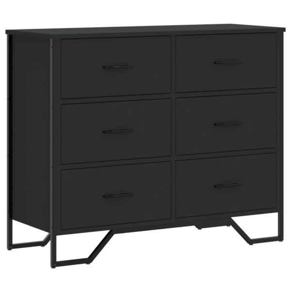 Kommode Schwarz 91x35,5x74,5 cm Holzwerkstoff