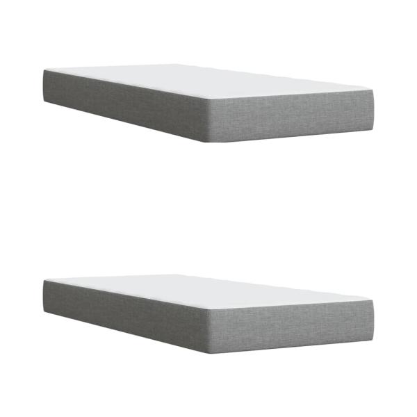 ARDEBO.de - Boxspringbett mit Matratze Hellgrau 200x200 cm Stoff