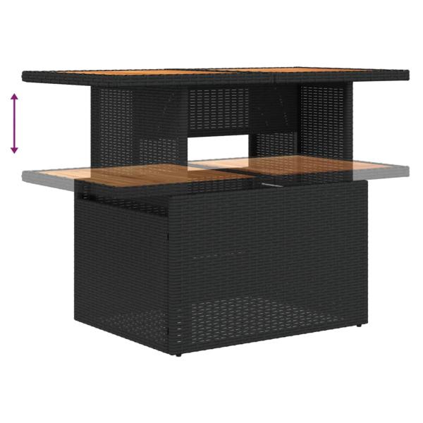 2-tlg. Garten-Sofagarnitur mit Kissen Schwarz Poly Rattan