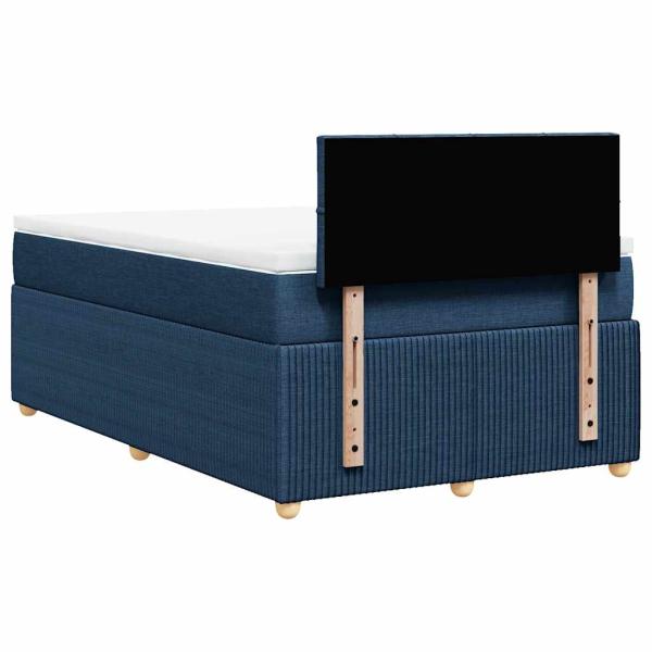 Boxspringbett mit Matratze Blau 120x190 cm Stoff