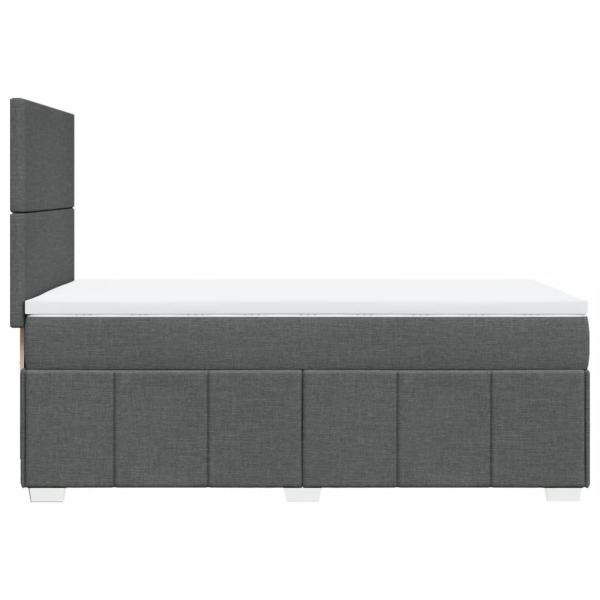 Boxspringbett mit Matratze Dunkelgrau 100x200 cm Stoff