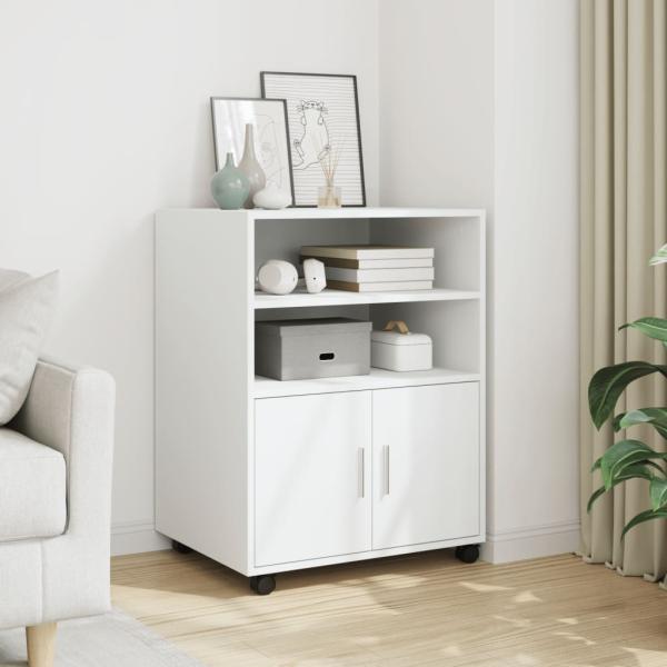 ARDEBO.de - Rollschrank Weiß 60x48x81 cm Holzwerkstoff