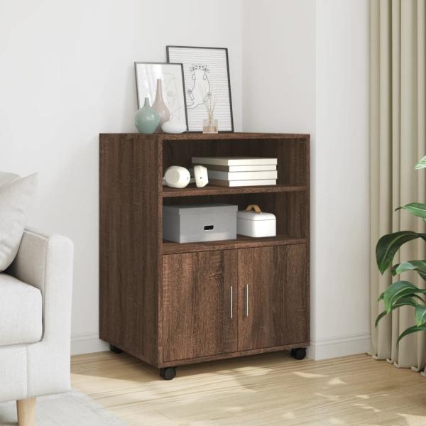 ARDEBO.de - Rollschrank Braun Eichen-Optik 60x48x81 cm Holzwerkstoff