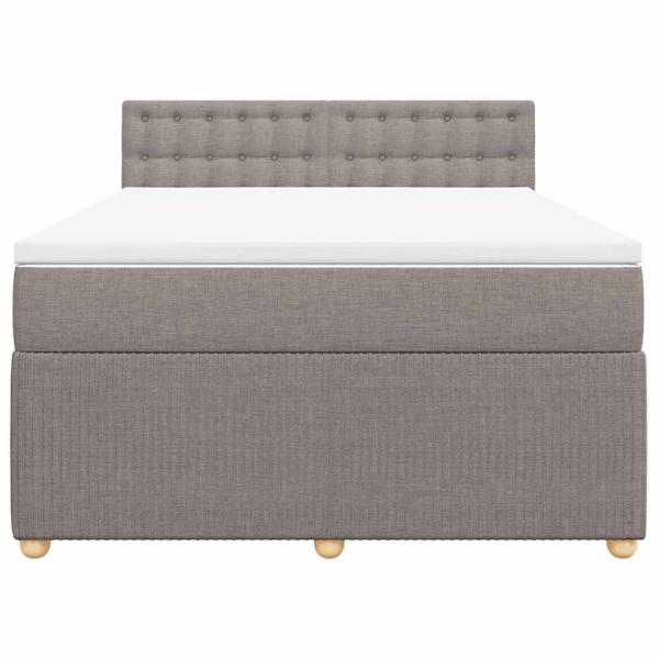 Boxspringbett mit Matratze Taupe 160x200 cm Stoff