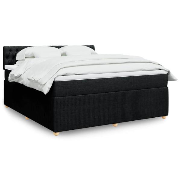 ARDEBO.de - Boxspringbett mit Matratze Schwarz 180x200 cm Stoff