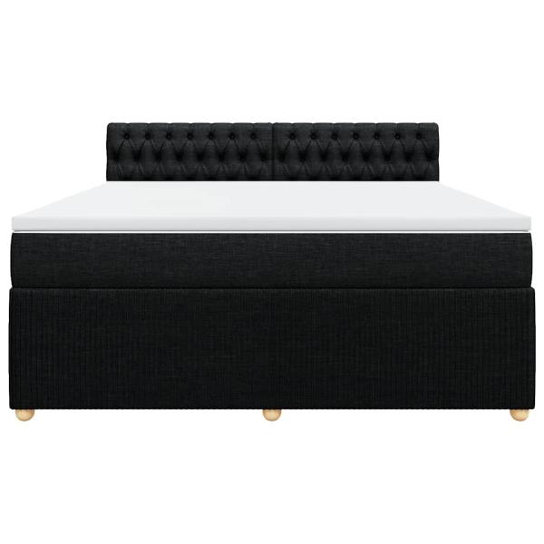Boxspringbett mit Matratze Schwarz 180x200 cm Stoff