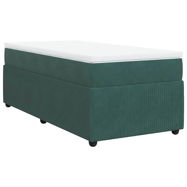 ARDEBO.de - Boxspringbett mit Matratze Dunkelgrün 90x190 cm Samt