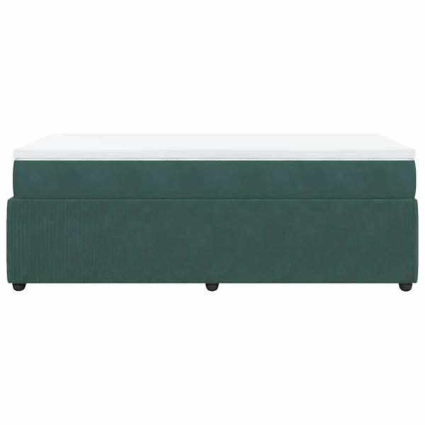 Boxspringbett mit Matratze Dunkelgrün 90x190 cm Samt