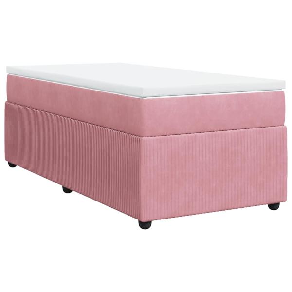 Boxspringbett mit Matratze Rosa 90x190 cm Samt