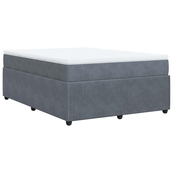 Boxspringbett mit Matratze Dunkelgrau 140x200 cm Samt