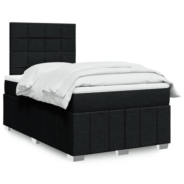 ARDEBO.de - Boxspringbett mit Matratze Schwarz 120x190 cm Stoff