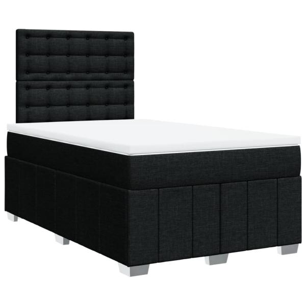 Boxspringbett mit Matratze Schwarz 120x190 cm Stoff