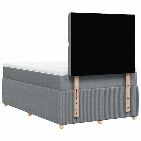 Boxspringbett mit Matratze Hellgrau 120x190 cm Stoff