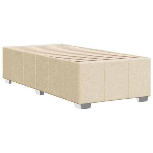 Bettgestell ohne Matratze Creme 100x200 cm Stoff