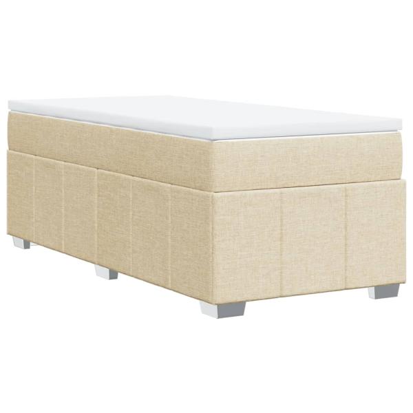 Boxspringbett mit Matratze Creme 80x200 cm Stoff