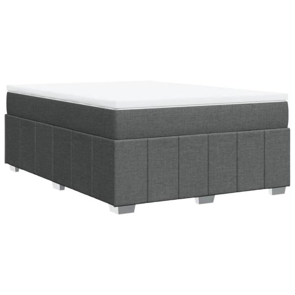 ARDEBO.de - Boxspringbett mit Matratze Dunkelgrau 140x190 cm Stoff