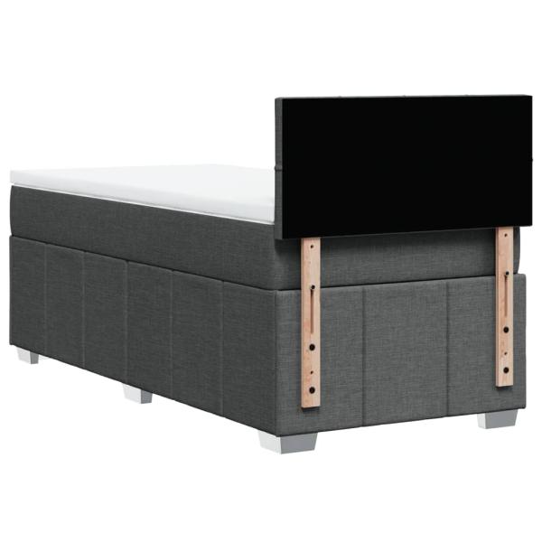 ARDEBO.de - Boxspringbett mit Matratze Dunkelgrau 100x200 cm Stoff