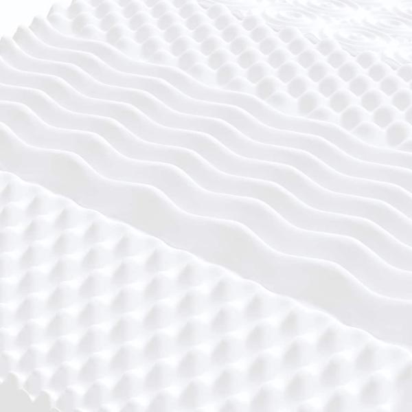 Schaumstoffmatratze Weiß 140x210 cm 7-Zonen Härtegrad 20 ILD