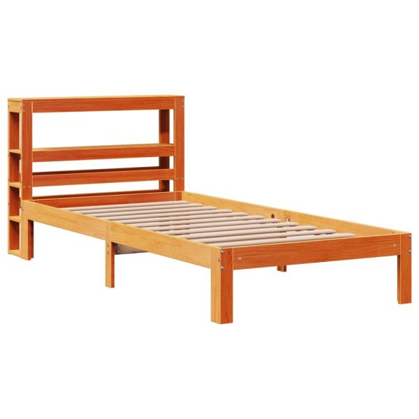 Massivholzbett ohne Matratze Wachsbraun 90x190 cm Kiefernholz