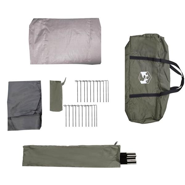 Tunnel-Familienzelt 6 Personen Olivgrün Wasserdicht