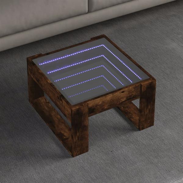 ARDEBO.de - Couchtisch mit Infinity-LED Räuchereiche 50x53x30 cm
