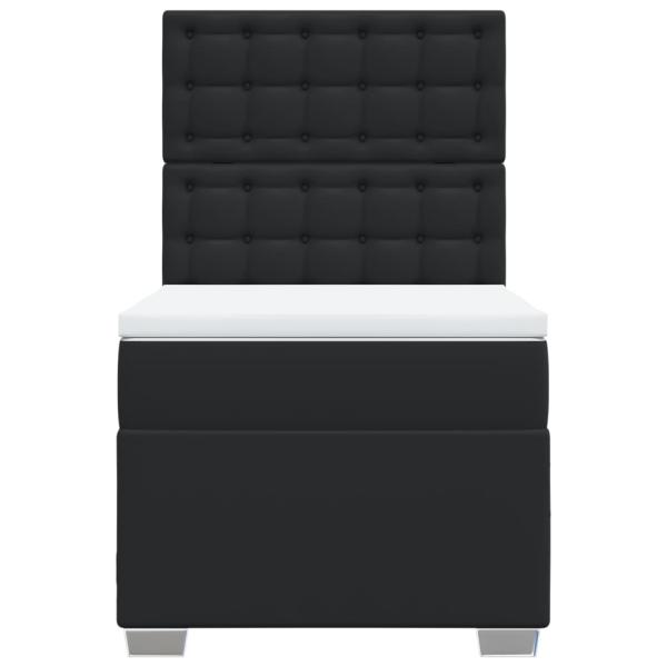 Boxspringbett mit Matratze Schwarz Kunstleder