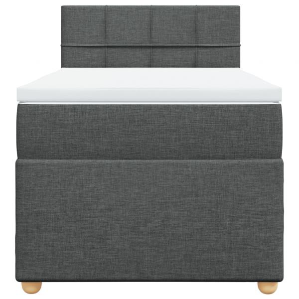 Boxspringbett mit Matratze Dunkelgrau Stoff