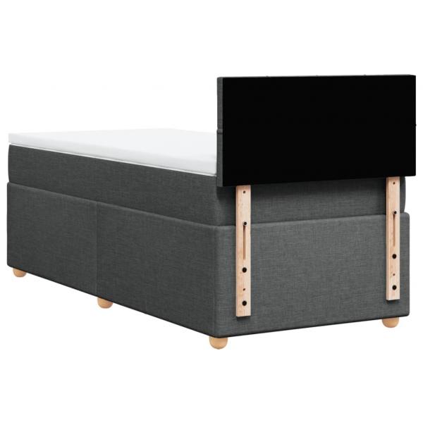 Boxspringbett mit Matratze Dunkelgrau Stoff