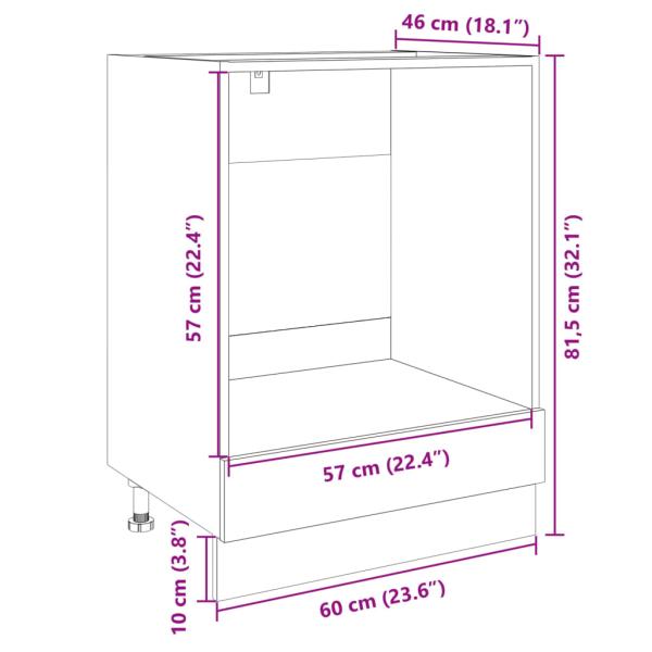 Herdumbauschrank Sonoma-Eiche 60x46x81,5 cm Holzwerkstoff