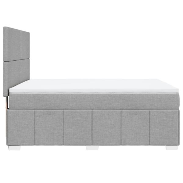 Boxspringbett mit Matratze Hellgrau 140x190 cm Stoff