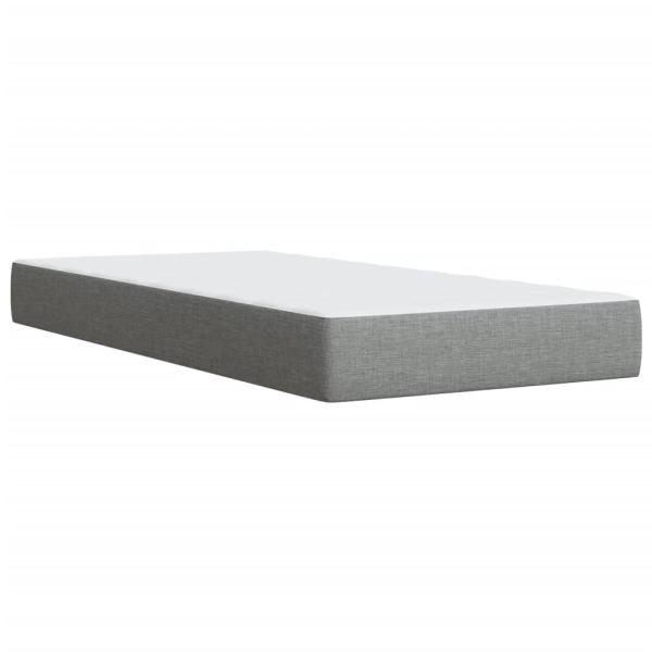 ARDEBO.de - Boxspringbett mit Matratze Hellgrau 100x200 cm Stoff