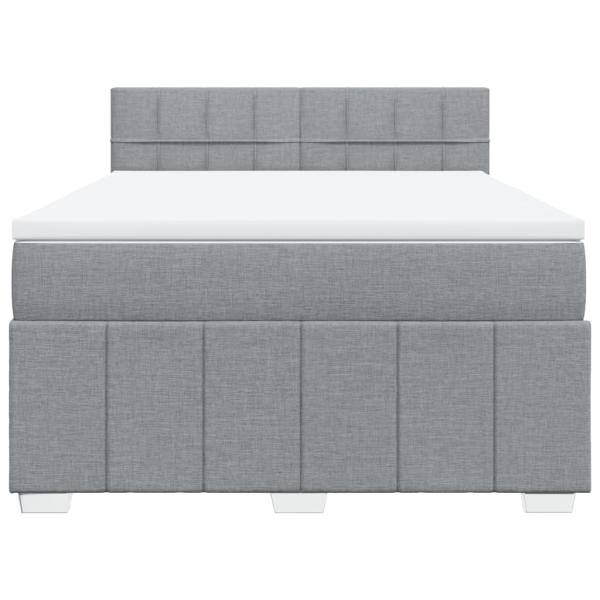 Boxspringbett mit Matratze Hellgrau 140x190 cm Stoff