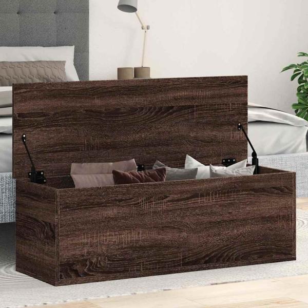 ARDEBO.de - Truhe Braun Eichen-Optik 102x35x35 cm Holzwerkstoff