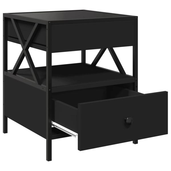 Couchtisch mit Infinity-LED Schwarz 40x40x51 cm