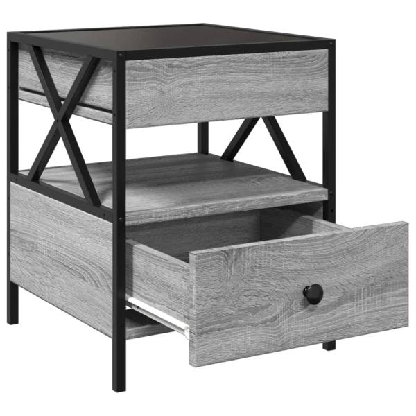 Couchtisch mit Infinity-LED Grau Sonoma 40x40x51 cm