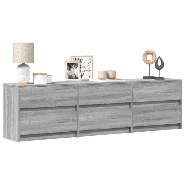 ARDEBO.de - TV-Schrank mit LED-Beleuchtung Grau Sonoma 180x34x50 cm