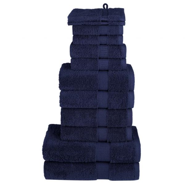 ARDEBO.de - 12 tlg. Premium-Handtuch-Set SOLUND Marineblau 600 g/m²