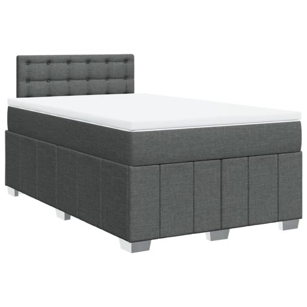 Boxspringbett mit Matratze Dunkelgrau 120x190 cm Stoff