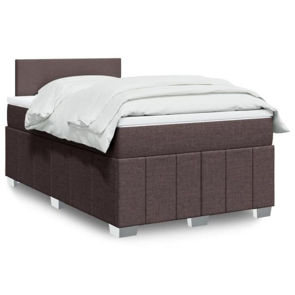 ARDEBO.de - Boxspringbett mit Matratze Dunkelbraun 120x190 cm Stoff