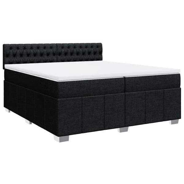 ARDEBO.de - Boxspringbett mit Matratze Schwarz 200x200 cm Stoff